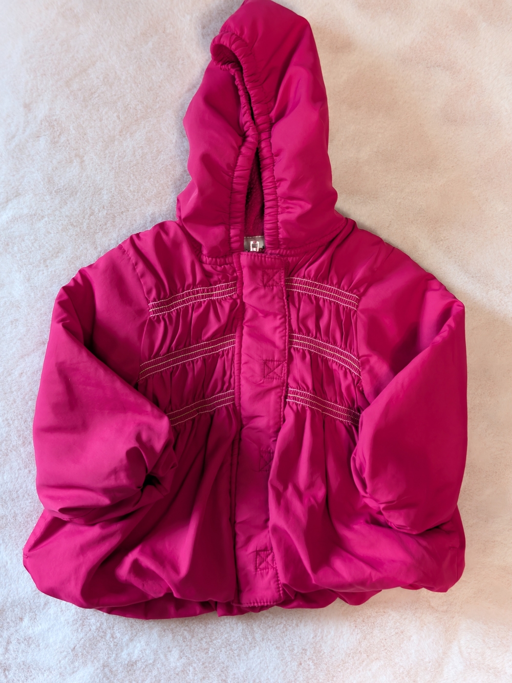 okie dokie Hooded Puffer Jacket in Bright Pink
